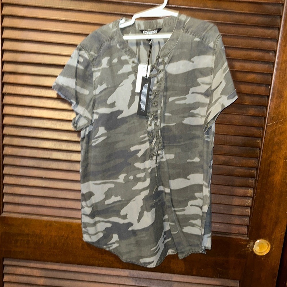 Express Grey camo top.